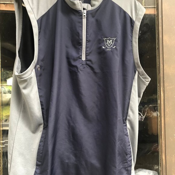 Adidas Mens Dark Blue Gray short vest Jacket